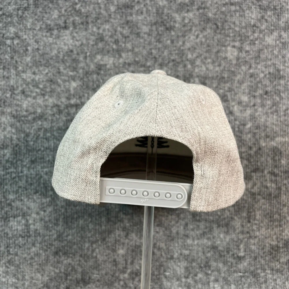 Symmetree Maine Pine Tree Star Snapback Hat Gray Wool Blend Yupoong Cap